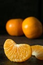 A close up of a juicy segment of an orange tangerine Royalty Free Stock Photo