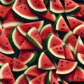 A close-up of a juicy watermelon wedge on a hot summer day2