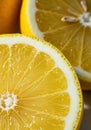 Close-up of a Juicy Yellow Lemon Slice Royalty Free Stock Photo