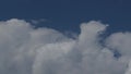 Close-up 4K time lapse video of white big clouds on a blue sunny sky.