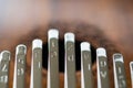 Close up Kalimba, African traditional wooden percussion music instrument