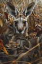 close-up of a kangaroo on a nature background Royalty Free Stock Photo