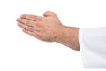 Close-up of karate fighter making hand gesture