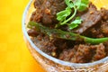 Close up of keema kaleji in a bowl