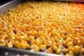 close-up of the kernels blistering due to roasting