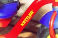 Close-up of Kettler logo on bicycle frame