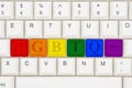 A close-up of a keyboard with highlighted text LGBTQ+ Royalty Free Stock Photo