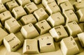 A close up of a keyboard with many keys, including the number keys