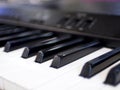 Close-up of keyboard piano keys abstract education background Royalty Free Stock Photo