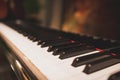 Classic piano key in romantic atmosphere. Acoustic music instrument concept Royalty Free Stock Photo