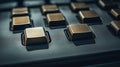 A close up of a keyboard with several keys, AI