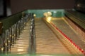 Close Up of Keys of Medieval Harpsichord in a Castle in Italy on Blurred Background