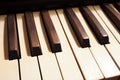 Close up of the keys of an old pump organ Royalty Free Stock Photo