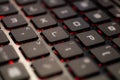 Close up of the keys on a QWERTY keyboard