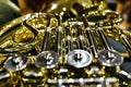 Close-up of the keys and valves of a French horn Royalty Free Stock Photo