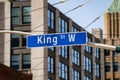 Close up of King Street West sign Royalty Free Stock Photo