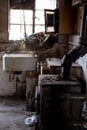 Close up of kitchen left in appalling condition in derelict house. Harrow UK Royalty Free Stock Photo