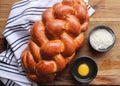 Close up of Kitke bread or challah bread Royalty Free Stock Photo