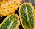 Close up of kiwano fruits