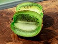 Close-up of a kiwi fruit with its vibrant green color Royalty Free Stock Photo