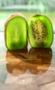 Close-up of a kiwi fruit with its vibrant green color Royalty Free Stock Photo