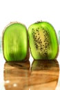 Close-up of a kiwi fruit with its vibrant green color Royalty Free Stock Photo