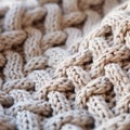 A close up of a knitted blanket, AI