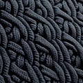 A close-up of a knitted pattern made of black threads.