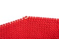 Close up on knitting needles with red yarn project. Isolated Royalty Free Stock Photo