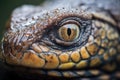 close-up of a komodo dragons eye