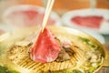 Korean barbecue or Yakiniku in japanese style Royalty Free Stock Photo