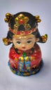 close up of Korean dolls with custom bright colors suitable for the background Royalty Free Stock Photo