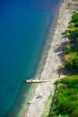 Close up Kumlubuk beach landscape from Amos Ancient city. Beauty in nature. Marmaris, Mugla, Turkey