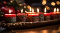 A close-up of the Kwanzaa Kinara, beautifully arranged with its seven candles, symbolizing the seven principles of Kwanzaa. The