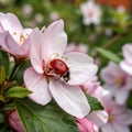 Ladybug sleeping on the flower petal Royalty Free Stock Photo
