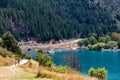 Close up Lake Hawea and the Southern Alps, in Wanaka, Otago, South Island, New Zealand Royalty Free Stock Photo