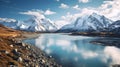 Close Up of a Lake in the Snow-Capped Mountains Royalty Free Stock Photo