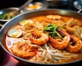 close up of laksa food.