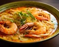 close up of laksa food.