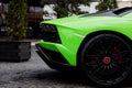 Close up of Lamborghini wheel