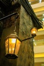 Close-up of the lamp inside the buildings for decoration or lighting. Royalty Free Stock Photo