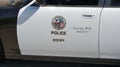 Close up of LAPD Police Vehicle Logo Royalty Free Stock Photo