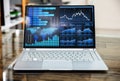 Close-up Of Laptop Computer Showing Graph