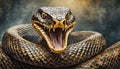 Close-up of large angry snake. Zoo and animal concept Royalty Free Stock Photo