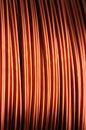 Close-up of a large coil of copper wire Royalty Free Stock Photo