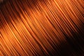 Close-up large coil of thin copper wire Royalty Free Stock Photo