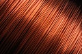 Close-up large coil of thin copper wire Royalty Free Stock Photo