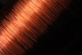 Close-up large coil of thin copper wire Royalty Free Stock Photo