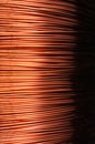 Close-up large coil of thin copper wire Royalty Free Stock Photo