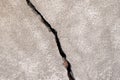 Close-up of a large crack in the wall of a building Royalty Free Stock Photo